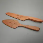 Personalized Wedding Cake Knife and Server Set Wooden Rustic Cake Cutting Set