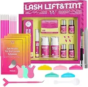 Lash Lift and Tint Kit, Eyelash Perm Kit & Black Brow Lamination Kit, Natural Eyelash Curling Lash Extension Set, Lash Perm Kit Detailed Instruction(V-04)