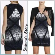 NWT BCBG MAXAZRIA SIZE XS GARI GRADIENT GOEMOETRIC BODYCON DRESS MSRP $298