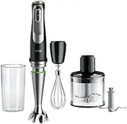 Braun MultiQuick 9 Hand Blender, Hand Mixer, XL Food Processor, Active PowerDrive Technology, Chopper 500ml, 600 ml BPA-Free Beaker with Lid, 1200W, MQ 9135XI, Black