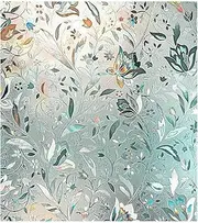 SVRITE 3D Rainbow Window Film Stained Glass Vinyl Static Non Adhesive Film Opaque Privacy Protective -45X100cm