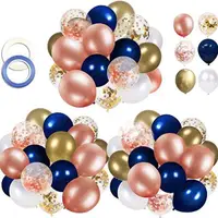 在飛比找Yahoo奇摩購物中心優惠-墨藍玫瑰金68入氣球組 氣球 DIY 裝飾 生日派對 婚禮 