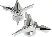 HDBUBALUS Spun Blade Spinning Front Axle Caps Cover Fit for Harley Touring Street Glide Dyna Sportster XL883 XL1200 V Rod 1 Pair Chrome