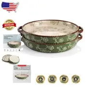Beautiful Double Handle Ceramic Bakeware Set, Perfect for Pies & Casseroles