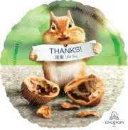 Avanti Chipmunk Thank You 17" Foil Balloon (Packaged)