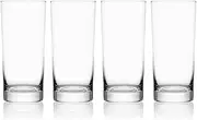 Mikasa Lana Tall Beverage Highball Glass Cups, Set of 4, 16 Ounce, Clear