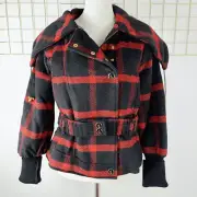 Baby Phat Womens Coat XL Y2K Plaid Wool Blend Short Vintage-New