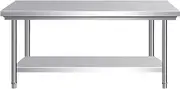Snaweo Outdoor Stainless Steel Work Table, Commercial Stainless Steel Table, Heavy Duty Kitchen Work Table, for Garage, Home, Warehouse, and Kitchen(100x50x80cm)
