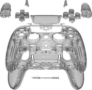 eXtremeRate Full Set Housing Shell with Buttons Touchpad Compatible with ps5 Edge Controller, Clear Black Custom Replacement Decorative Trim Shell Front Back Plates Compatible with ps5 Edge Controller