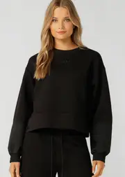 [Lorna Jane] Snap To It Sweatshirt in Black, Cotton/Nylon, Size - 2XL 2XL Black