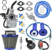 PZ19 Carburetor Carb Air Filter Throttle Handle Grips Cable for 50cc 70cc 90cc 110cc 125cc Tao Tao GK110 Baja SSR Apollo Coolster Chinese Four Wheeler ATV Go Kart CRF50 XL70 Dirt Pit Bike Blue