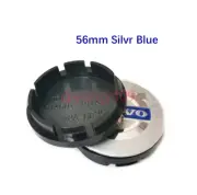 For VOLVO WHEEL CAPS 4pcs 56mm Silver Blue Center Logo Decal Badge Car Styling