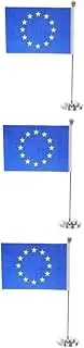 Tofficu 3pcs Eu Flag Stand Base for Desktop Display Mini Table Flag for Office Home Party Decorations
