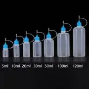 PE Plastic Squeezable Tip Applicator Bottle, 5-120ml Refillable Dropper with Nee