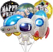Outer Space Balloons 6 PCS, Outer Space Birthday Decorations and Supplies for Kids Planet Space Theme Party Birthday Party