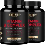 NURTURLY Vitamin B Complex - Contains All Essential B Vitamins - B1 B2 B3 B5 ...
