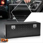 5 Bar Diamond Tread Aluminum Truck Tool Box Storage w/Fixed Top Handle Black