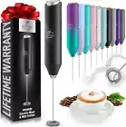 Mini Handheld Stainless Steel Milk Frother Wand - Battery Operated Drink Mixer