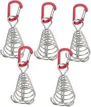 Abaodam 5pcs Windproof Aluminium Alloy Tent Tie Down Stakes with Portable Wind Rope Durable Deck Anchor Pegs for Camping Multifunctional Tent Accessories for Outdoor Use