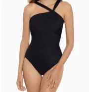 miraclesuit 12 Europa Black One Piece Swimsuit Nwt $188