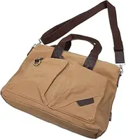 [WOFASHPURET] Gym Bags for Men Canvas Messenger Bag Brown Adjustable Straps for Work and Travel