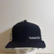 Mitchell & Ness Navy Blue & White Wool Fitted Hat NEW 7 1/2