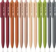 Mr. Pen- Retractable Gel Pens, 12 Pack, Black Ink, Natural Earthy Barrels Gel Pens, Gel Pens Fine Point 0.5mm, Retractable Pens, Cute Pens, Gel Ink Pens, Aesthetic Pens for Journaling Fine Tip Pens