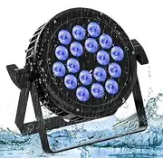Waterproof LED Par Light 18x10W RGBW IP65 Stage Lighting, DMX512 Sound Activated LED Stage Light DJ Lights for Outdoor Party Club KTV Music Show Wedding Church Stage