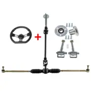 Go Kart Quad 5" Wheel Stub Axle Hub Steering Wheel Shaft Kit Gear Rack Tie Rod