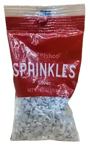 Sweetshop Silver Star & Circle Sprinkles 2.5 oz Holiday Festive, BRAND NEW