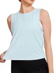 [Chilylori] Ice Silk Workout Tank Tops for Women Gym Womens Athletic Tops Loose Fit Running Tank Sleeveless Cool Sun Protection