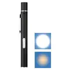 1x Mini LED 5" Dentist Camping Light Flashlight Torch Clip Pen Yellow & White