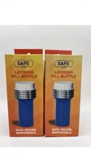 Safe Rx Locking Pill Bottle Large (5.4"x2") NEW (SET OF 2)