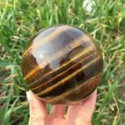 Natural Tiger Eye Jasper Sphere Crystal Reiki Heal Mineral Specimen Divination