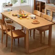 Bianca Long Wooden Solid Timber Dining Table/Office Table 160cm/200cm with Dining Chairs One Set