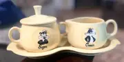 Looney Tunes Fiestaware Creamer, Sugar Bowl & Underplate Pepe Le Pew 1994