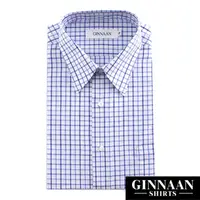 在飛比找PChome24h購物優惠-【GINNAAN 】簡約奢華優質長袖襯衫(新人氣藍格)