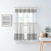 Boho Kitchen Curtains Tier and Valance Set 3-Piece, Light Filtering, Global W...