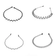 Beakey 4 Pack Hair Band Metal Wavy Headband for Washing Face Sports-B