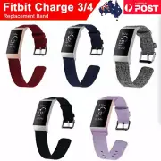 Fitbit Charge 3 4 Replacement Watch Band Canvas Woven Bracelet Wristband Strap