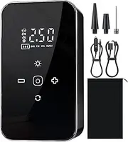 Portable Air Pump - Handheld Portable Air Pump Inflatable | Car Tyre Inflator with Digital Led Display | Touchscreen Movable Air Compressor | Rechargeable Electric Puump for Car, Bike, Motorcycle