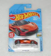 BRAND NEW HOT WHEELS MCLAREN 720S ORANGE LONG CARD RARE 50TH ANNIVERSARY 178/365