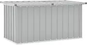 Large Grey Garden Storage Box – 129x67x65cm, Outdoor/Indoor Furniture, Waterproof Metal Chest for Patio, Deck, Shed, or Pool Side Use