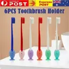 6X Cute Fish Standing Toothbrush Holder Tooth Brush Cover-Cap Base Storage Shelf