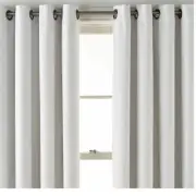 New JC Penney Sullivan Blackout Grommet Curtain Panel Greyish Cool white 50 X 63