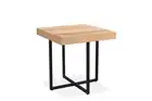 HUMFRI ELM TIMBER LAMP TABLE SIDE TABLE METAL BASE NATURAL/BLACK