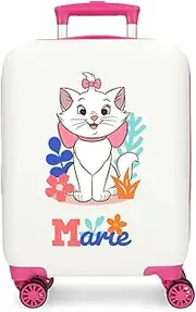 Joumma Disney Marie in White Cabin Suitcase White 33x50x20cm Hard ABS Combination Lock Side 28.4L 2kg 4 Wheels Double Luggage Hand Luggage, White, Cabin Suitcase, White, Cabin Suitcase