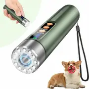 Dog Bark Deterrent- Anti Barking Device for Dogs-Ultrasonic Dog Training-Stop Dog Bark Rechargeable Handheld-Dog Bark Control with LED Flashlights-Green