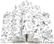 150Pcs Black Floral Wax Paper Bird Flower Deli Wrap Sandwich Wrap Tissue Oil-Pro