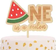 One cake topper, wooden watermelon design, baby party decoration, birthday cake decoration, cake crushing props